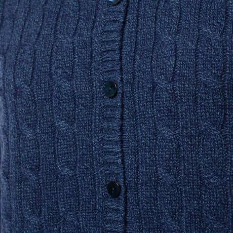 インポートブランド import brand HAWICO Scotland（ホイコ スコットランド）アラン編みカーディガン カシミア ネイビー