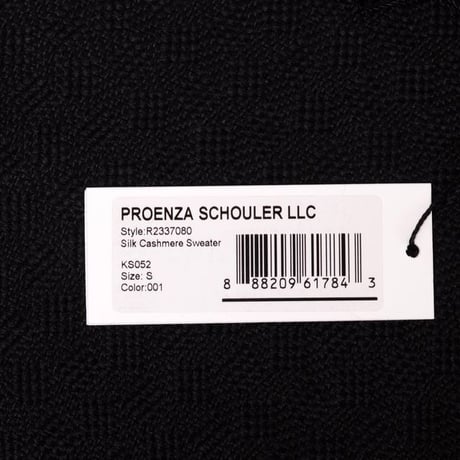 プロエンザスクーラー Proenza Schouler 丸襟リブ長袖セーター シルクカシミア ブラック