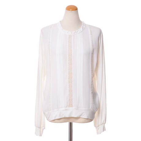 インポートブランド import brand フリル使いブラウス ジャージー ホワイト