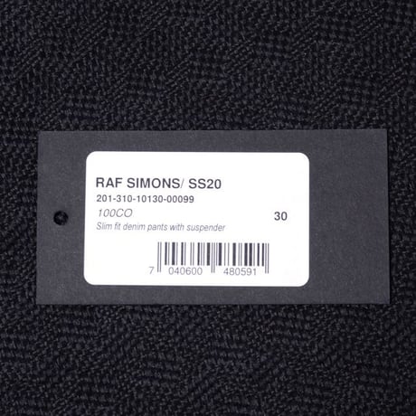 RAF SIMONS ラフシモンズ サスペンダースリムフィットジーンズ コットン ブラック