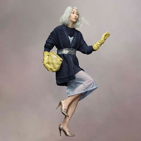 メゾン マルジェラ Maison Margiela ウーブンカーディガン ヘンプコットン ネイビー