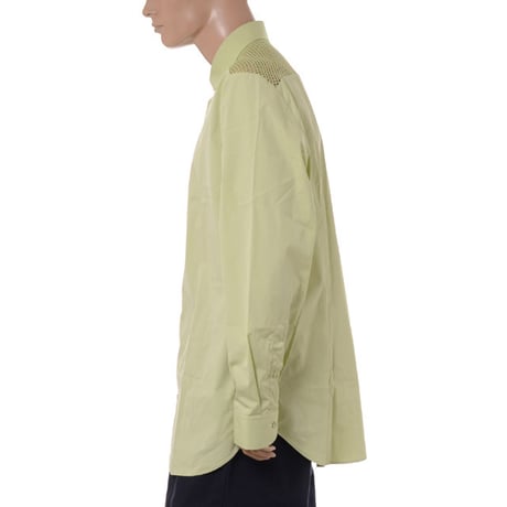 ラフシモンズ RAF SIMONS Classic shirt with net insert シャツ コットン ライトグリーンミント