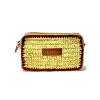 マルニ Marni クロッシェカメラバッグ ウールなど イエローブラウン 正規取扱