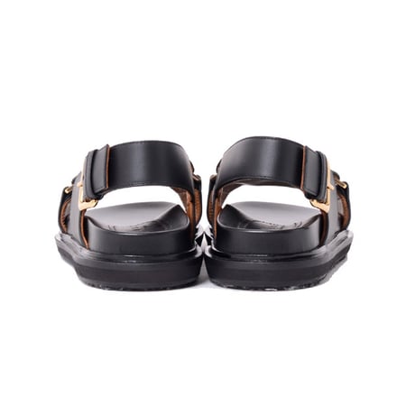マルニ Marni クロスフラットサンダル ナッパーレザー ブラック