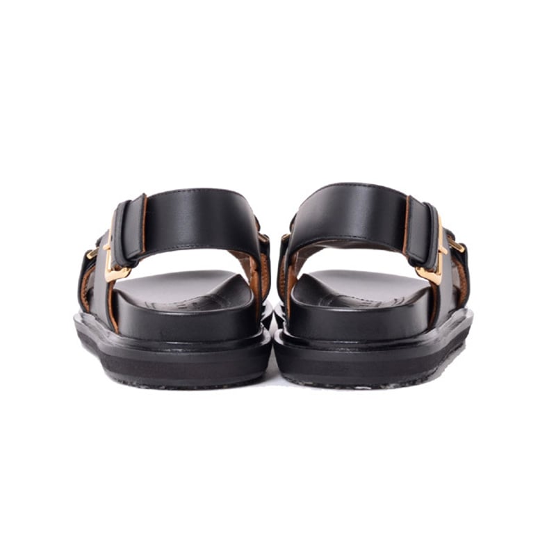 マルニ Marni クロスフラットサンダル ナッパーレザー ブラック