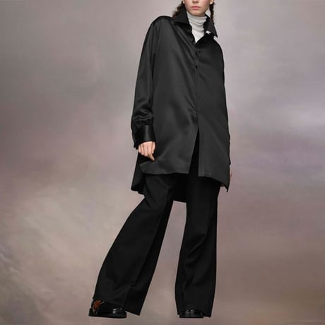 メゾン マルジェラ Maison Margiela ロングシャツ シルクサテン ブラック 正規取扱