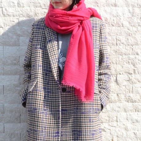 ファリエロサルティ Faliero Sarti AzzurraU長方形ストール モダールカシミア ルビーレッド