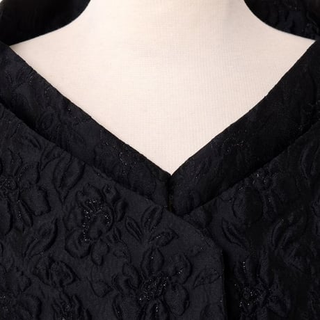 アーデム ERDEM 七分袖ケープジャケット ふくれ織 ブラック
