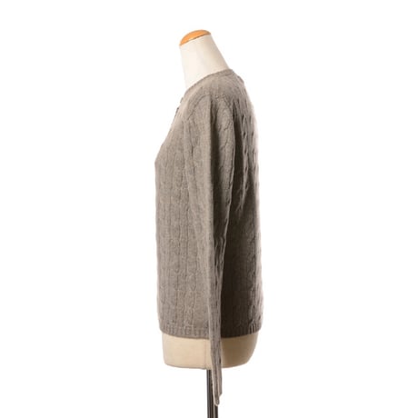 インポートブランド import brand HAWICO Scotland（ホイコ スコットランド）アラン編みカーディガン カシミア モカ茶