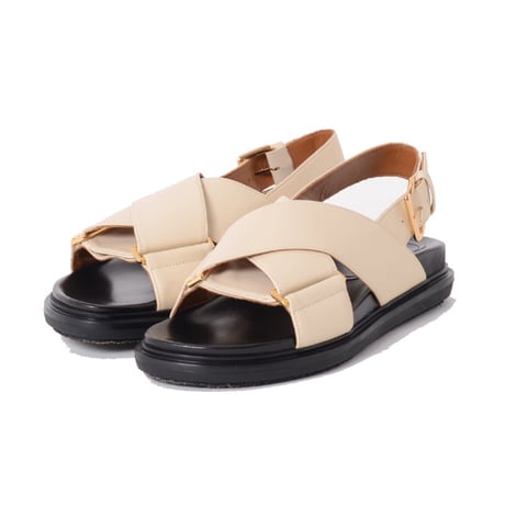 マルニ Marni フスベットサンダル 牛革 ホワイト