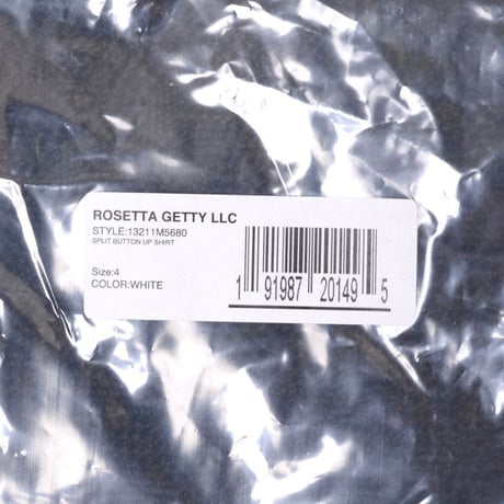 ロゼッタゲッティ ROSETTA GETTY スプリットボタンシャツ コットンポプリン ホワイト