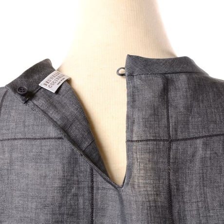 ブルネロクチネリ Brunello Cucinelli 半袖ブラウス リネン グレー