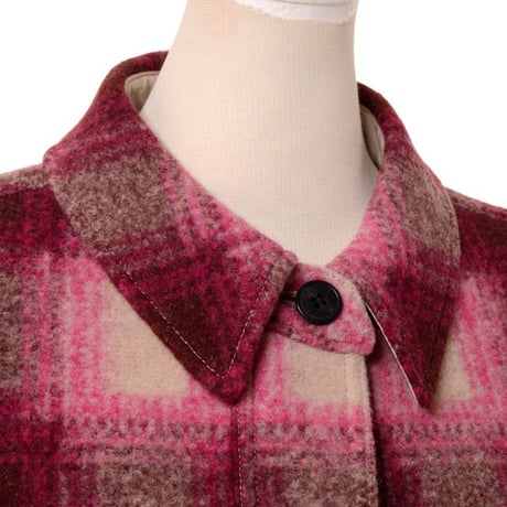 イザベルマラン ISABEL MARANT 襟付きコート フラノ レッドチェック