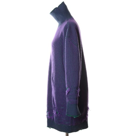 エムエムシックス メゾンマルジェラ MM6 MAISON MARGIELA リバーシブルハイネックセーター ウールなど パープル