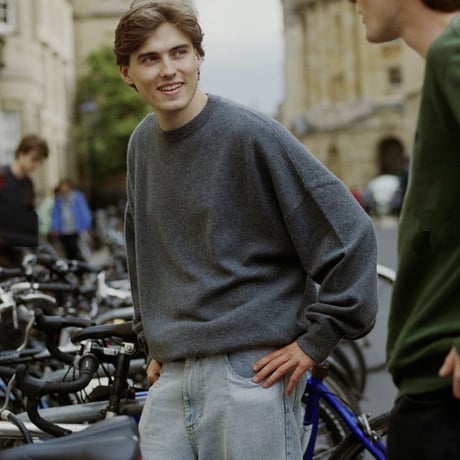 エクストリームカシミヤ extreme cashmere x 丸襟長袖セーター カシミア グレー