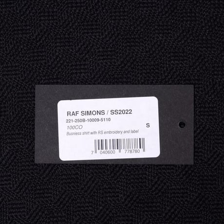 ラフシモンズ RAF SIMONS Busniess shirt with RS embroidery and label コットン バーガンディホワイト