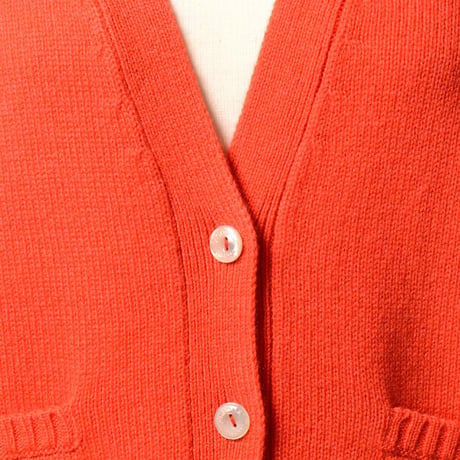 アニオナ AGNONA Ｖネックカーディガン カシミア ブラッドオレンジ