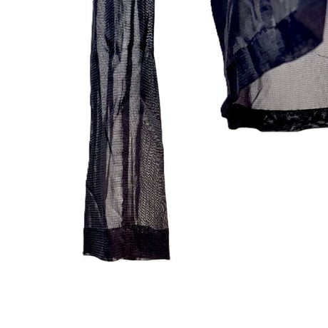 アンドゥムルメステール ann demeulemeester プリントシアートップス ナイロン ブラック 正規取扱