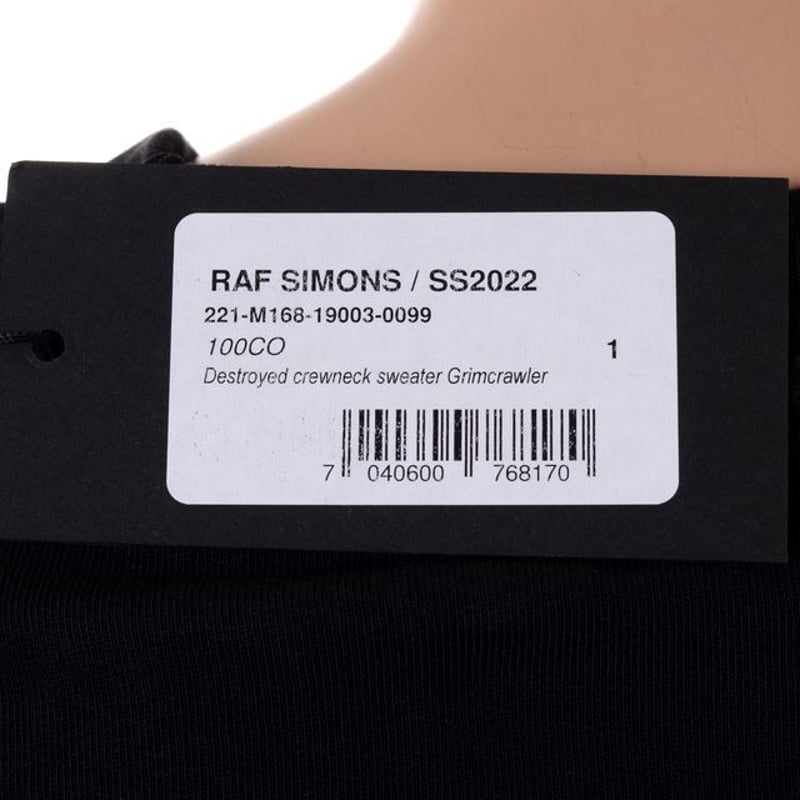ラフシモンズ RAF SIMONS Destroyed crewneck sweater Gr ラフシモンズ RAF SIMONS Destroyed crewneck sweater Gr