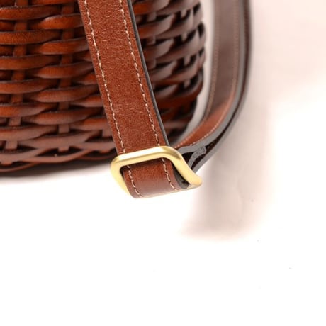 インポートブランド import brand ブルーノロッシ BRUNO ROOSI ラージメッシュ編みバッグ 牛革 ブラウン 正規取扱