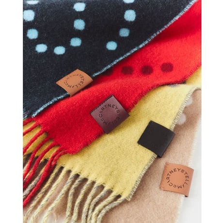 ステラマッカートニー stella mccartney ロゴスカーフ ウール イエロー