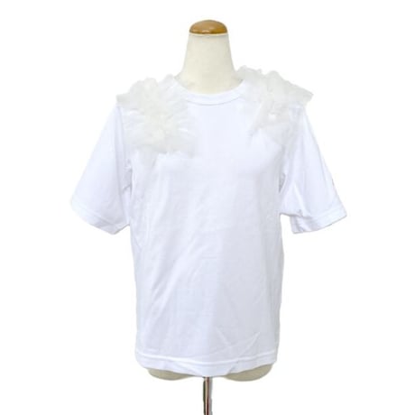 レキサミ rekisami チュール付きTシャツ コットン ホワイト 正規取扱