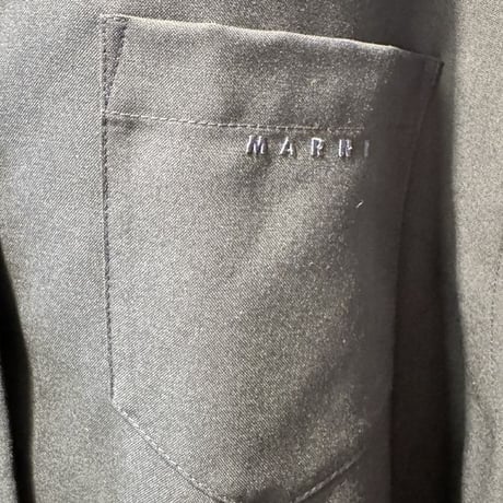 マルニ Marni ポケットロゴ入りブラウス ウールシャーリー ブラック 正規取扱