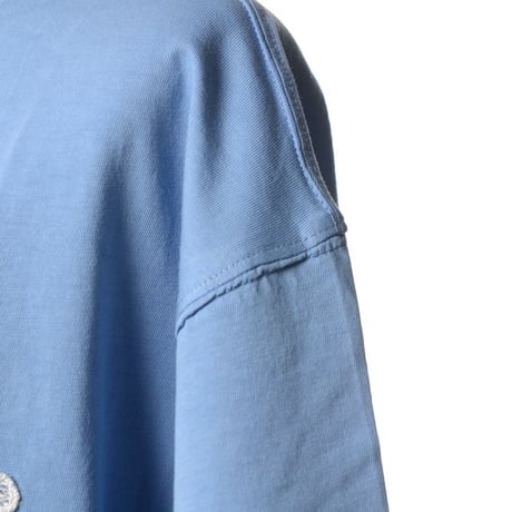 エルマノシェルビーノ ermanno scervino 丸襟刺繍ポケットTシャツ コットン スカイブルー