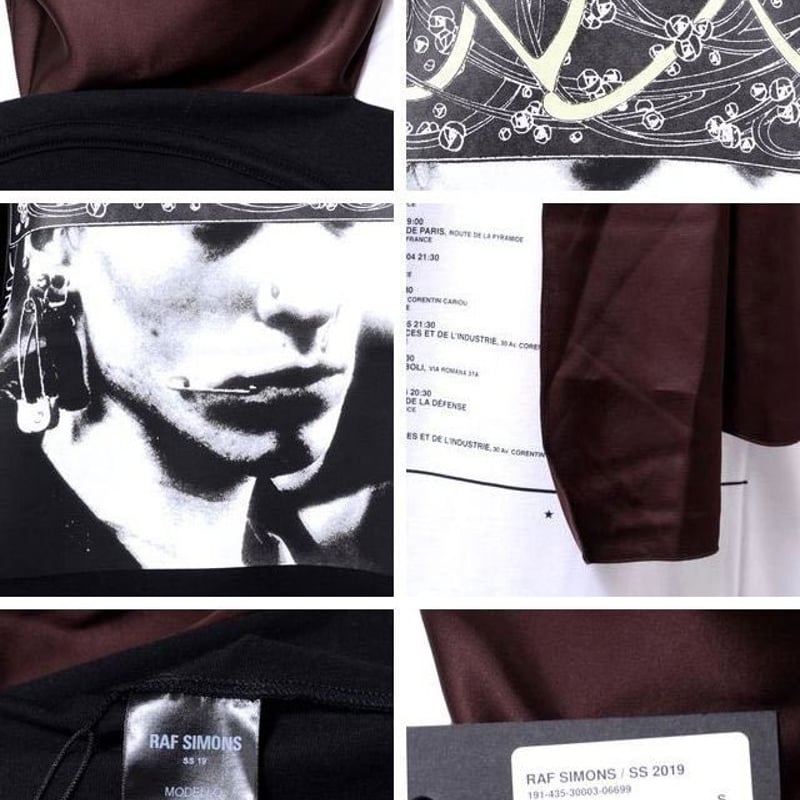 ラフシモンズ RAF SIMONS スカーフTシャツ ヴィスコース ダーク