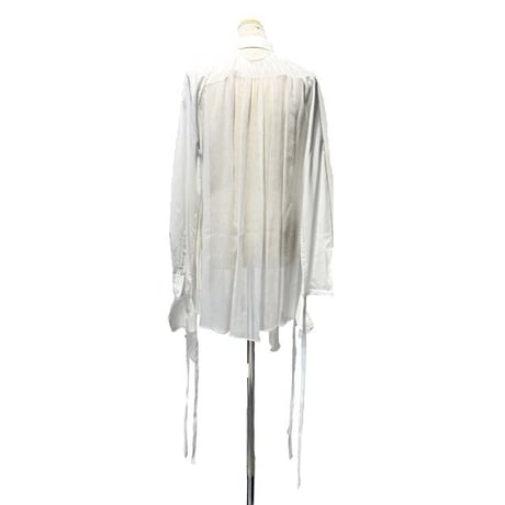 アンドゥムルメステール ann demeulemeester 長袖レースブラウス コットンシルク ホワイト 正規取扱