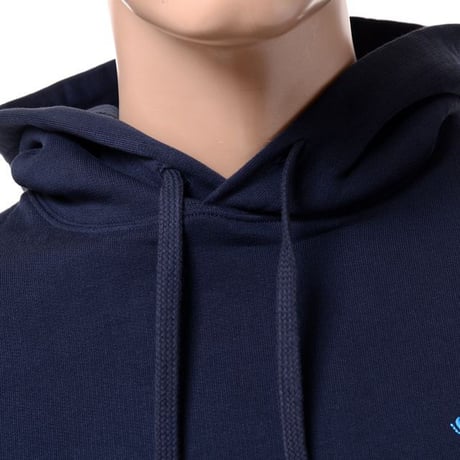 RAF SIMONS ラフシモンズ イリュージョンバックプリント刺繍フーデットパーカー コットン ネイビー
