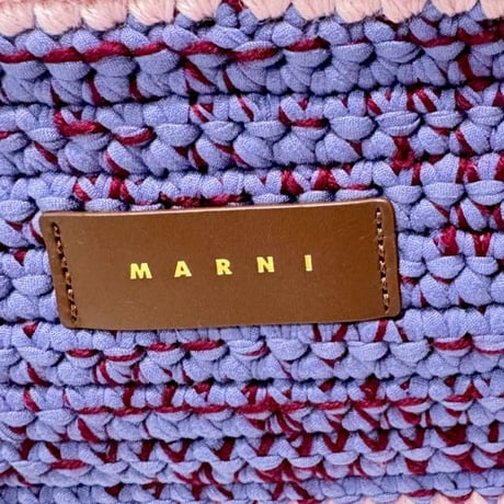 マルニ Marni クロッシェカメラバッグ ウールなど パープルレッド 正規取扱