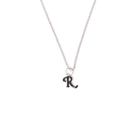 ラフシモンズ RAF SIMONS シンプルアールネックレス ブラス シルバー ブラック