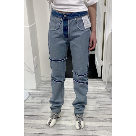 エムエムシックス メゾンマルジェラ MM6 MAISON MARGIELA インサイドアウトジーンズ コットン ウオッシュデニム