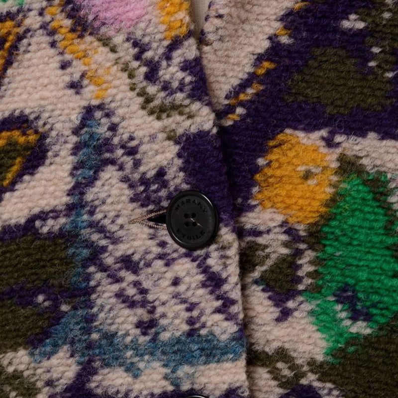イザベルマラン ISABEL MARANT ニットコート ジャガード織り ミックス  