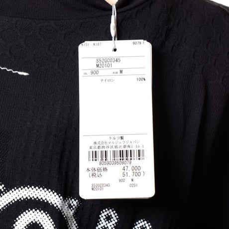 エムエムシックス メゾンマルジェラ MM6 MAISON MARGIELA 両面ロゴ半袖T ナイロン ブラック