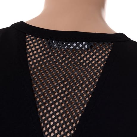 ラフシモンズ RAF SIMONS T-shirt with net insert Tシャツ コットン ブラック