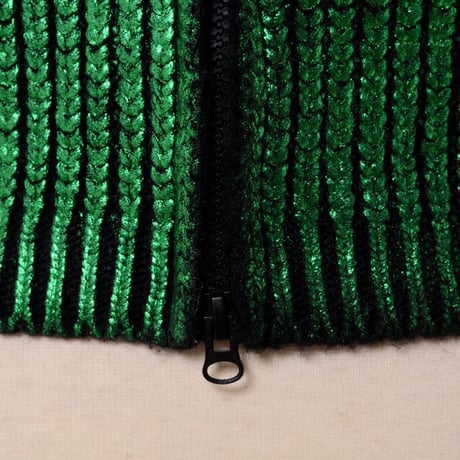 エルマノシェルビーノ ermanno scervino ダブルジッパーニットブルゾン アクリルなど エメラルドグリーン