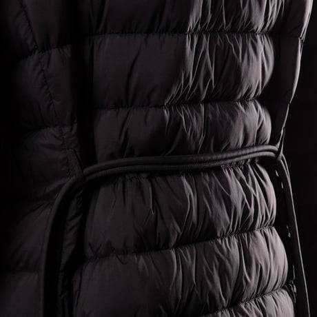 インポートブランド import brand MooRER ムーレー ベルト付きミディ丈コート ダウンフェザー ブラック