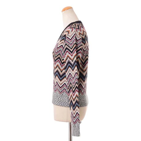ミッソーニ Missoni Vネックセーター 羊毛ミックス ブラックミックス