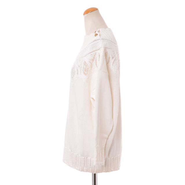 【美品】ERMANNO SCERVINO コットン レースセーター伊製 美品】ERMANNO SCERVINO コットン レースセーター伊製 エルマノ