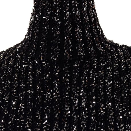 ミッソーニ Missoni ハイネックロングワンピース ストレッチニット ブラックスパンコール