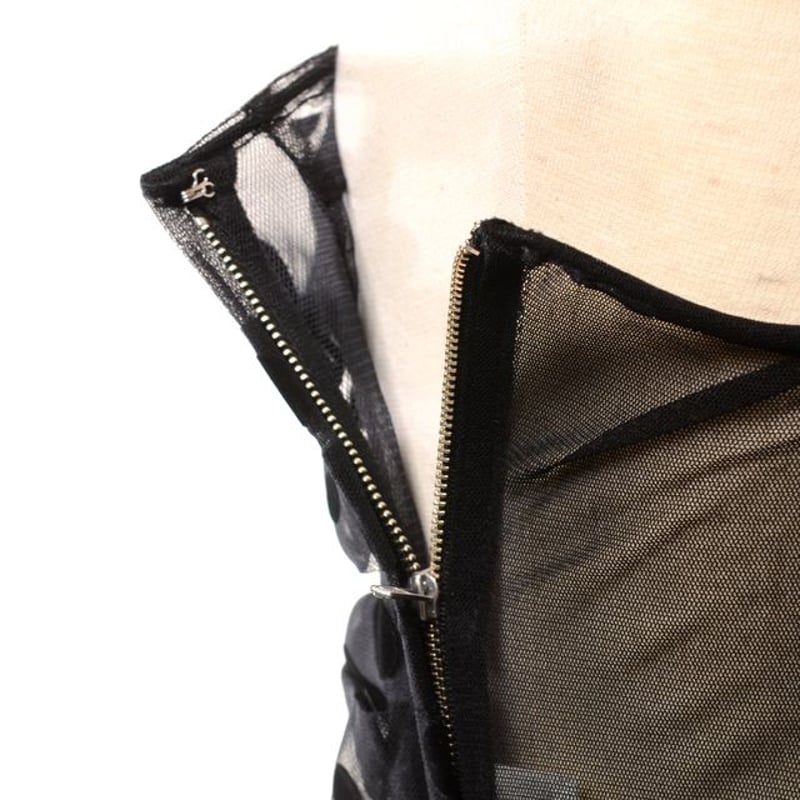 チカ キサダ chika kisada ビスチェ ナイロン ブラックドッド | YOKOAUNTY