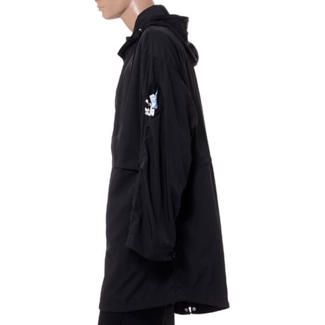 ラフシモンズ RAF SIMONS オーバーサイズドプリンテッドパーカー ポリエステル ブラック