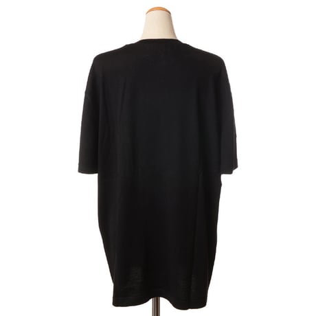エクストリームカシミヤ extreme cashmere x オーバーフィット丸襟半袖カットソー コットンカシミア ブラック