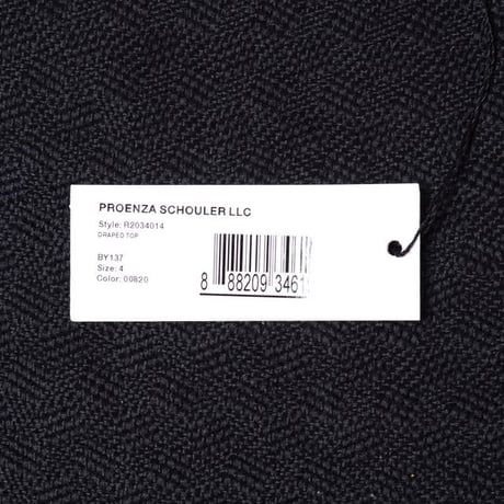 プロエンザスクーラー Proenza Schouler 丸襟8分袖ブラウス ジャージー バーガンディ