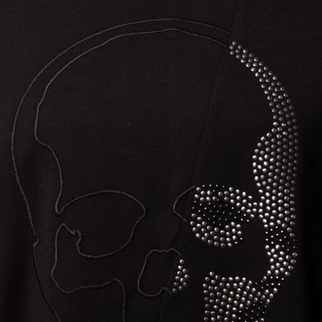 ルシアンペラフィネ Lucien Pellat Finet スカル半袖Tシャツ コットン ブラック