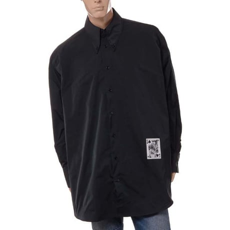 エムエムシックス メゾンマルジェラ MM6 MAISON MARGIELA オーバーシャツ タフタ ブラック