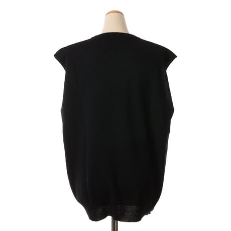 エクストリームカシミヤ extreme cashmere x n455bos 丸襟ベスト カシミア ブラック