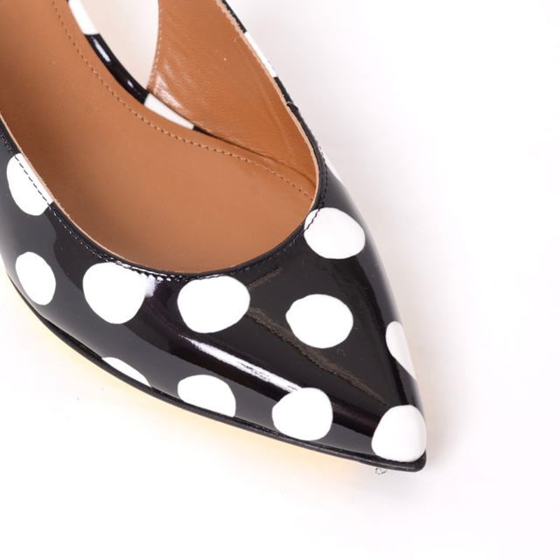 MARNI ドット柄 パテントレザーバックストラップパンプス